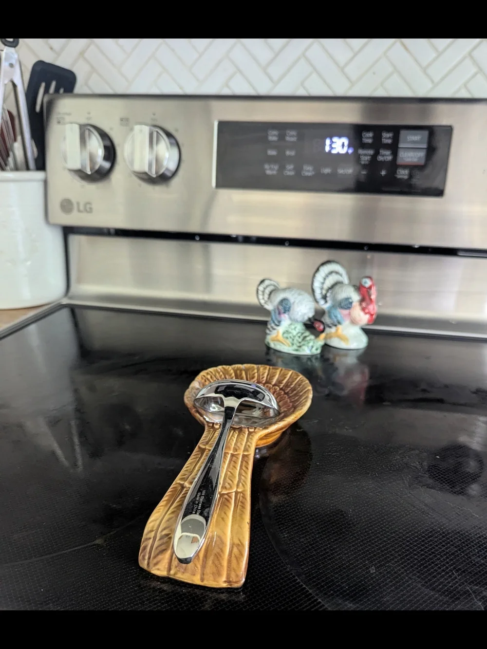 Ceramic Turkey Spoon Rest Fall Thanksgiving Kitchen Decor